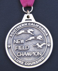 SoCalCoursing new FC medallion.  the dog at the top is Kanzu, Kuyu's sire.